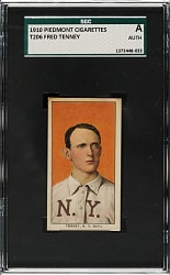 1909-1911 T206 White Border Fred Tenney SGC Authentic