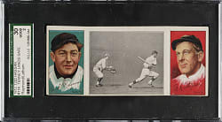 1912 T202 Hassan Triple Folder "Tenney Lands Safely" Raymond/Latham SGC GOOD 30