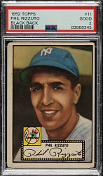 1952 Topps #11 Phil Rizzuto Black Back PSA GOOD 2