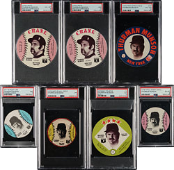 1976 to 1979 Wiffle Ball, Crane Potato Chips, and Burger Chef Discs Thurman Munson PSA-Graded Collection (7)