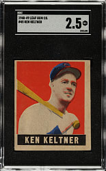 1948-1949 Leaf #45 Ken Keltner Short Print SGC GOOD+ 2.5