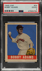1948-1949 Leaf #54 Bobby Adams Short Print PSA GOOD 2