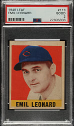 1948-1949 Leaf #113 Emil Leonard Short Print PSA GOOD 2