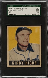 1948-1949 Leaf #129 Kirby Higbe Short Print SGC FAIR 20