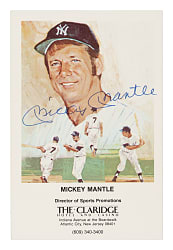 Mickey Mantle Signed Postcard - JSA
