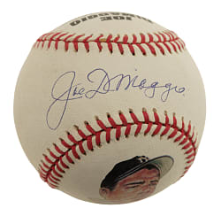 Joe DiMaggio Single-Signed Portrait Baseball PSA/DNA NM-MT 8