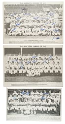 1947 and 1955 Brooklyn Dodgers and New York Yankees Multi-Signed Team Photo Trio