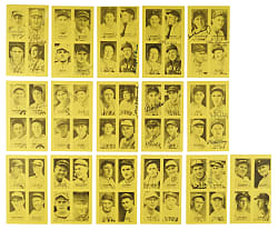1977 Jim Rowe 4-On-1 Exhibit Near-Complete Set (15/16) Including 12 Signed Cards