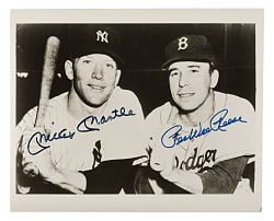 Mickey Mantle and Pee Wee Reese Signed Photograph - JSA
