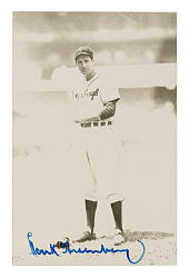 Hank Greenberg Signed Postcard