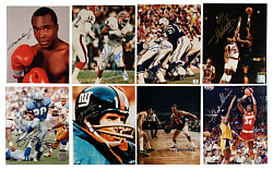 Football, Boxing and Basketball Hall of Fame Signed Photograph Collection (8)