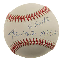 Willie Mays Single-Signed Baseball with "660 HR" and "1954-1965 MVP" Inscriptions