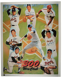 300 Win Club Multi-Signed Poster with Tom Seaver, Nolan Ryan and Steve Carlton