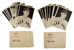 1950 Boston Red Sox Picture Pack Partial and Near-Complete Set Pair (2 sets, 47 pictures) Plus Original Envelopes
