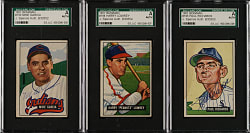 Signed 1951 Bowman Trio: Harry Lowrey, Mike Garcia and Paul Richards - SGC/JSA