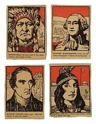1930 Post Cereal "Famous North Americans" Near-Complete Set (26/32) Plus Uncut Box