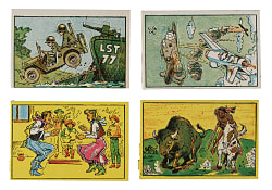 1950 R775 Model Airplane Co. Jiggleys "Military" and "Circus and Western" Complete Set (60) Plus Two Wrappers
