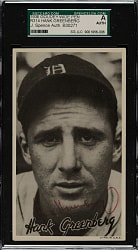 Signed 1936 R314 Goudey "Wide Pen" Premium Hank Greenberg - SGC/JSA