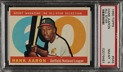 1960 Topps #566 Hank Aaron All-Star PSA NM-MT 8