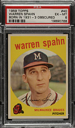 1959 Topps #40 Warren Spahn PSA EX-MT 6