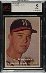 1957 Topps #250 Ed Mathews BVG NM-MT 8