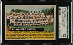 1956 Topps #95 Milwaukee Braves Team No Date, Name Left, Gray Back SGC EX/NM 80