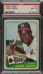1965 Topps #170 Hank Aaron PSA NM-MT 8