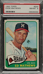 1965 Topps #500 Eddie Mathews PSA NM-MT 8