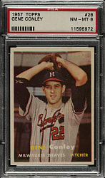 1957 Topps #28 Gene Conley PSA NM-MT 8
