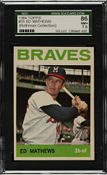 1964 Topps #35 Eddie Mathews SGC NM+ 86