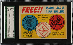 1958 Topps Felt Emblems Insert SGC EX 60