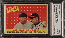 1958 Topps #475 Casey Stengel and Fred Haney All-Star PSA NM 7