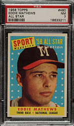 1958 Topps #480 Ed Mathews All-Star PSA NM 7