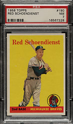 1958 Topps #190 Red Schoendienst PSA NM 7