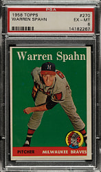 1958 Topps #270 Warren Spahn PSA EX-MT 6