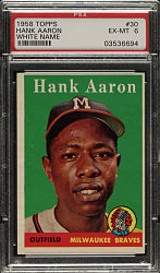 1958 Topps #30 Hank Aaron PSA EX-MT 6