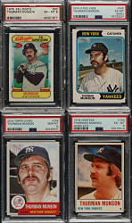 1971 to 2019 Topps Coins, Hostess and Kellogg's Thurman Munson PSA-Graded Collection (12)