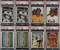 1975 to 1986 SSPC and Sportflics PSA-Graded Collection (8) Including Nolan Ryan, Reggie Jackson, and Willie Mays