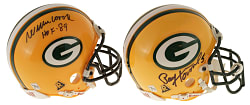 Green Bay Packers Hall of Fame Signed Mini Helmet Pair: Paul Hornung and Willie Wood