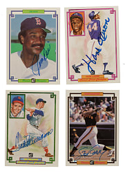 Signed 1984 Donruss Grand Champions Collection (4) Including Hank Aaron and Ted Williams