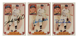 Signed 1984 Donruss Grand Champions #37 Walter Johnson Trio: Sandy Koufax, Don Drysdale and Robin Roberts