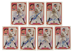 Signed 1984 Donruss Grand Champions #26 Ty Cobb Collection (7) Including Willie Mays, Pete Rose and Carl Yastrzemski