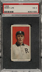 1909-1911 T206 White Border Perry Lipe Southern Leaguer PSA VG 3 - Old Mill Back