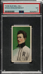 1909-1911 T206 White Border Shag Shaughnessy Southern Leaguer PSA VG 3 - Old Mill Back