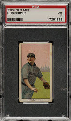 1909-1911 T206 White Border Hub Perdue Southern Leaguer PSA VG 3 - Old Mill Back