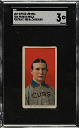 1909-1911 T206 White Border Frank Chance Portrait Red Background SGC VG 3