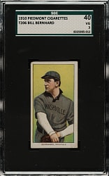 1909-1911 T206 White Border Bill Bernhard Southern Leaguer SGC VG 40