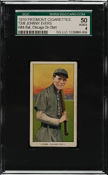 1909-1911 T206 White Border Johnny Evers with Bat, Chicago on Shirt SGC VG/EX 50