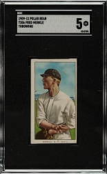 1909-1911 T206 White Border Fred Merkle Throwing SGC EX 5 - Polar Bear Back