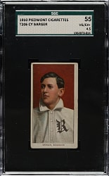 1909-1911 T206 White Border Cy Barger SGC VG/EX+ 55